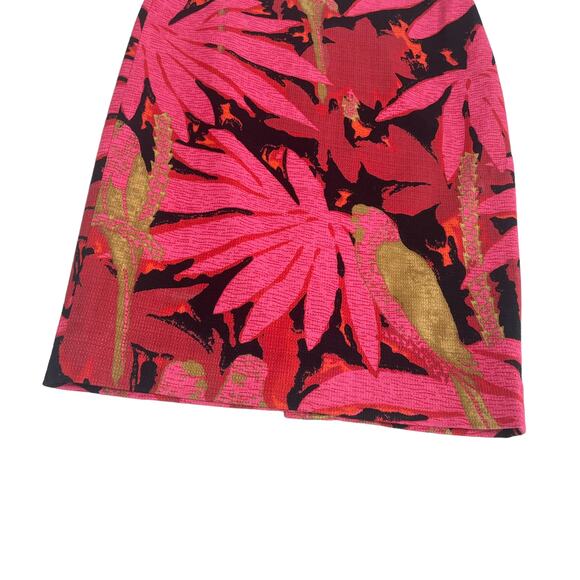 J. Crew Pink and Gold Tropical Floral Pencil Skirt, size 2 - Picture 3 of 8